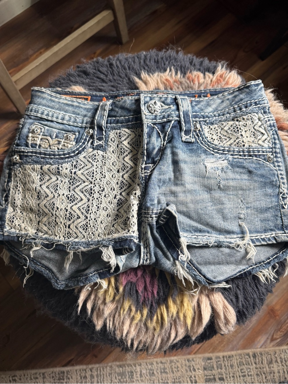 Rock Revival denim and lace shorts size 25